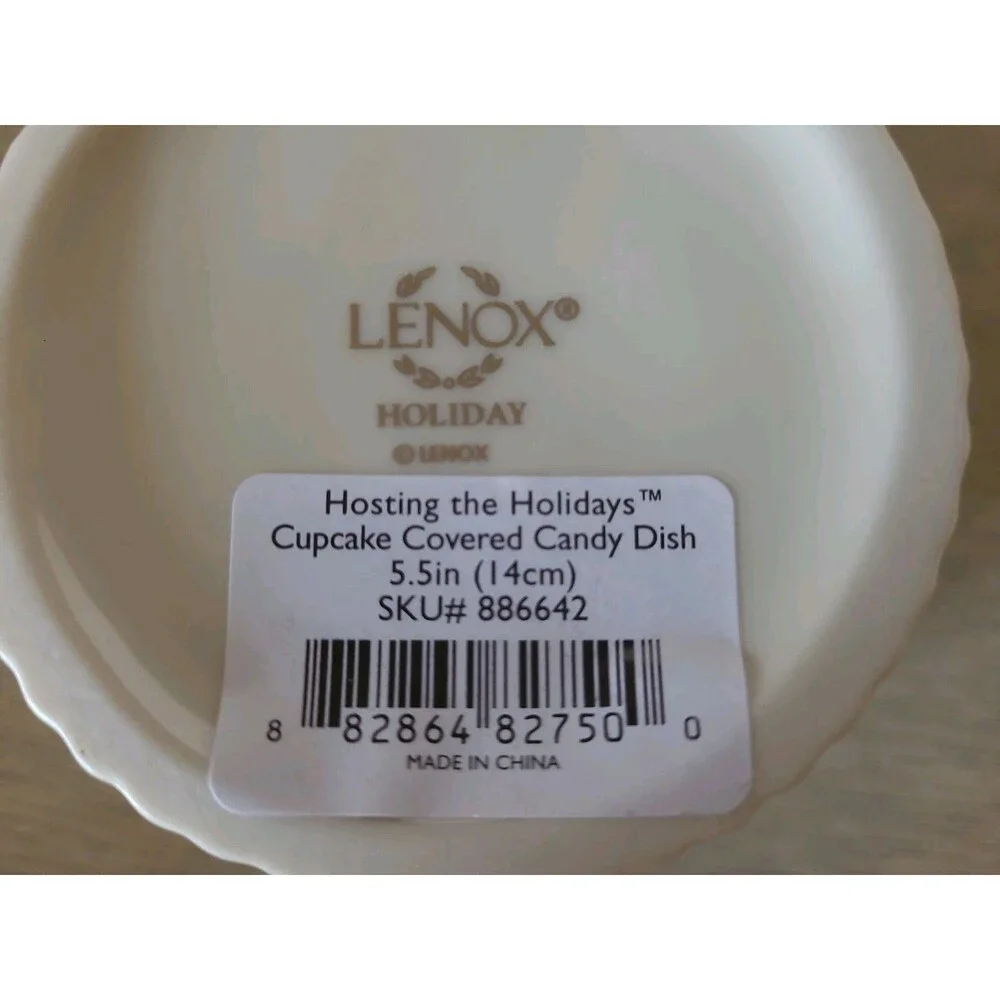 Lenox Hosting the Holidays Cupcake Covered Candy Dish Christmas New